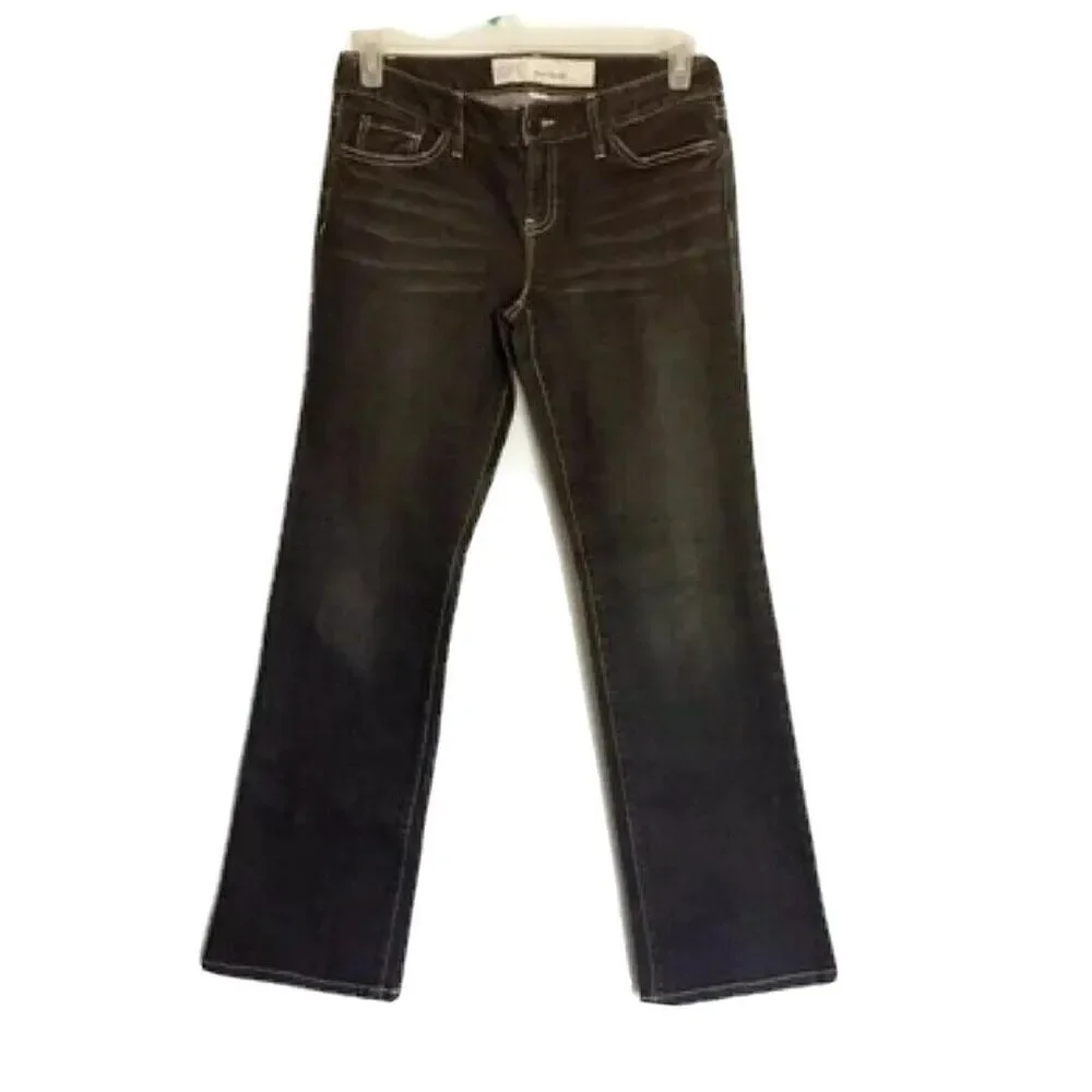 Loft Size 6 Jeans Boot Slim Gray Cotton Spandex Gray Zipper Inseam 31 Mid Womens